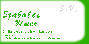 szabolcs ulmer business card